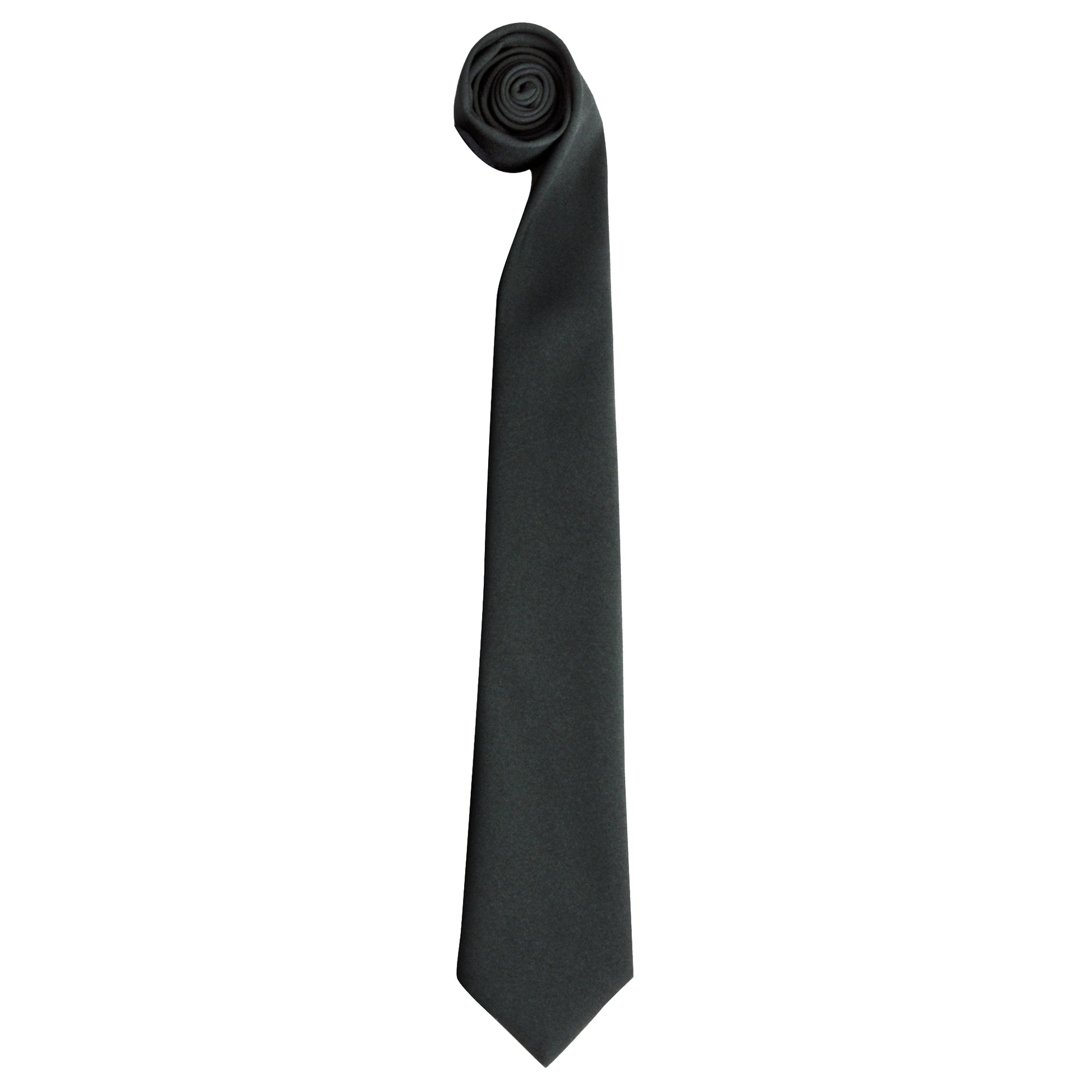 Black - Front - Premier Tie - Men Plain Work Tie (Pack of 2)