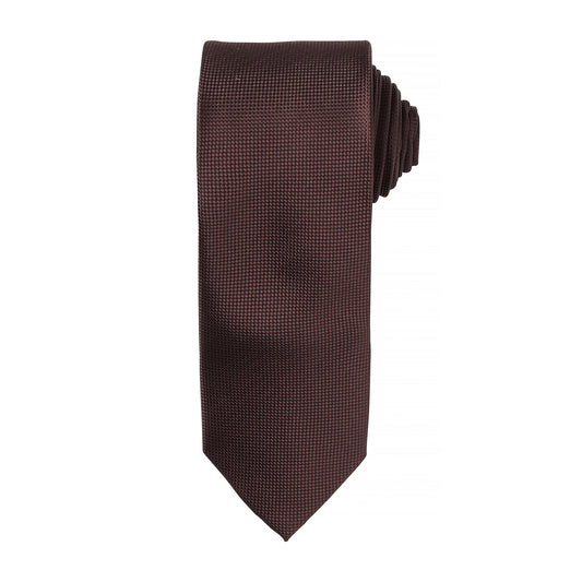 Brown - Front - Premier Mens Micro Waffle Formal Work Tie (Pack of 2)