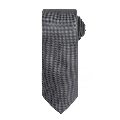 Dark Grey - Front - Premier Mens Micro Waffle Formal Work Tie (Pack of 2)
