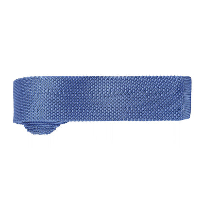 Mid Blue - Back - Premier Mens Slim Textured Knit Effect Tie (Pack of 2)