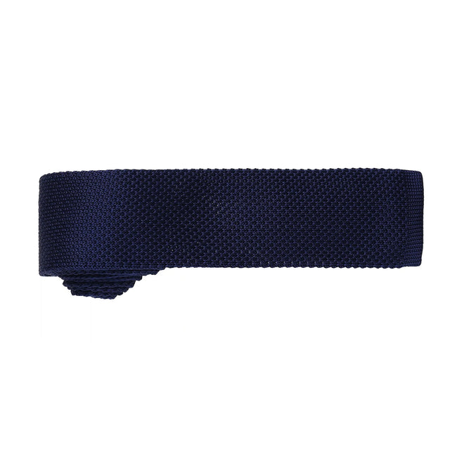 Navy - Back - Premier Mens Slim Textured Knit Effect Tie (Pack of 2)