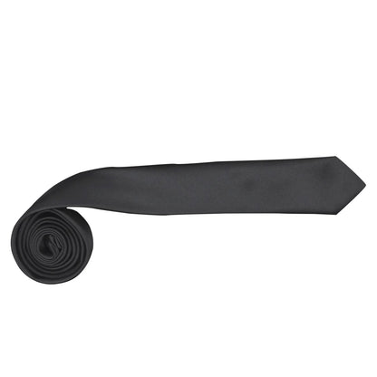 Black - Back - Premier Tie - Mens Slim Retro Work Tie (Pack of 2)