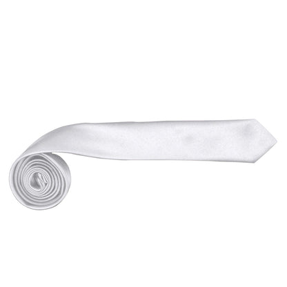 White - Back - Premier Tie - Mens Slim Retro Work Tie (Pack of 2)