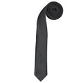 Black - Front - Premier Tie - Mens Slim Retro Work Tie (Pack of 2)