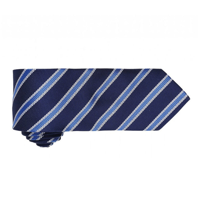 Navy-Royal - Back - Premier Mens Waffle Stripe Formal Business Tie (Pack of 2)