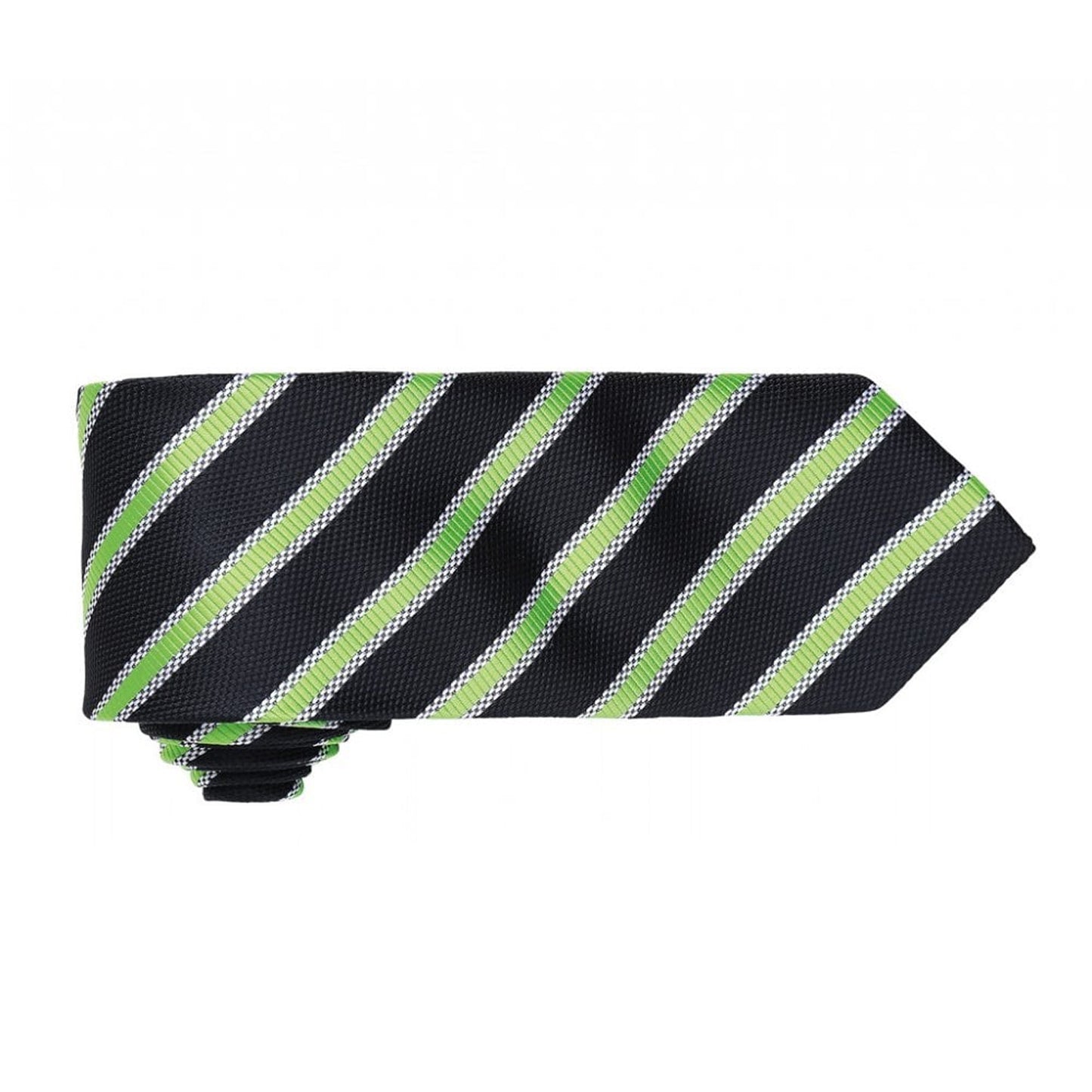 Black-Lime - Back - Premier Mens Waffle Stripe Formal Business Tie (Pack of 2)