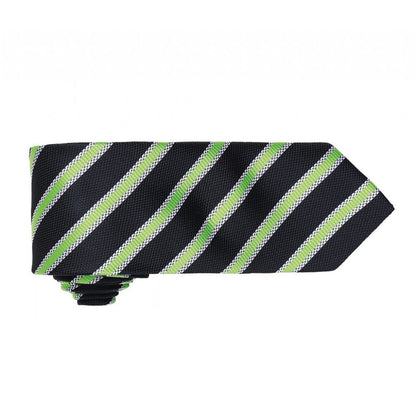 Black-Lime - Back - Premier Mens Waffle Stripe Formal Business Tie (Pack of 2)