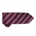Burgundy- Aubergine - Back - Premier Mens Waffle Stripe Formal Business Tie (Pack of 2)