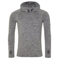 Grey Melange - Front - AWDis Just Cool Mens Cowl Neck Long Sleeve Baselayer Top (Pack of 2)