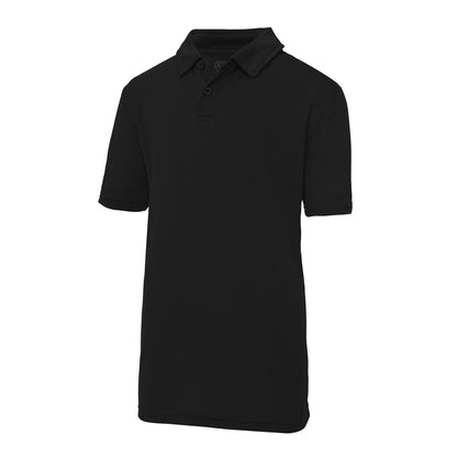 Jet Black - Front - AWDis Just Cool Kids Unisex Sports Polo Plain Shirt