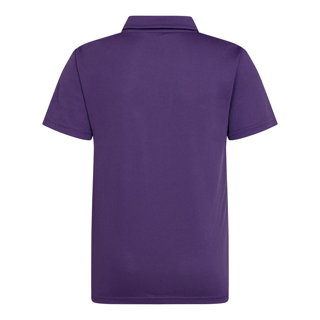 Purple - Back - AWDis Just Cool Kids Unisex Sports Polo Plain Shirt