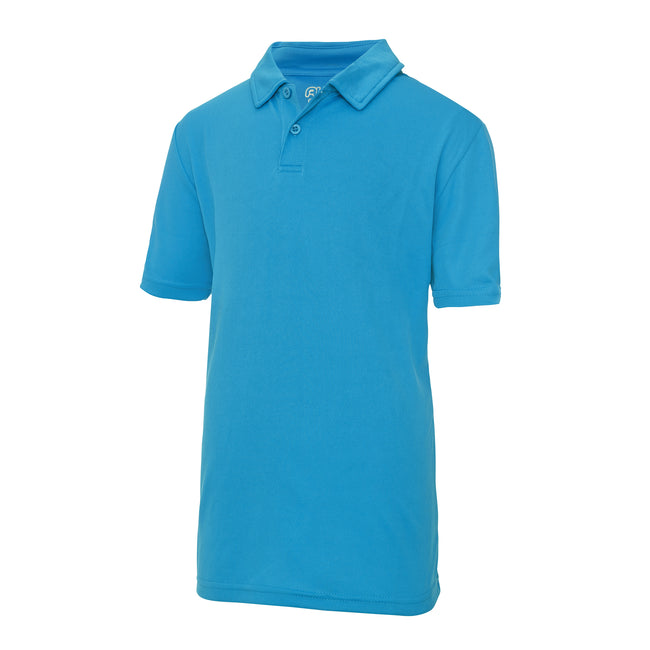 Sapphire - Front - AWDis Just Cool Kids Unisex Sports Polo Plain Shirt