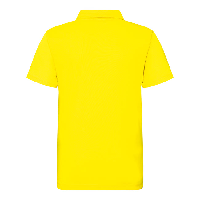 Sun Yellow - Back - AWDis Just Cool Kids Unisex Sports Polo Plain Shirt