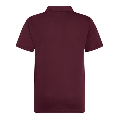 Burgundy - Back - AWDis Just Cool Kids Unisex Sports Polo Plain Shirt