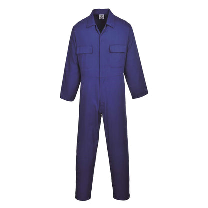 Royal - Front - Portwest Mens Euro Work Polycotton Coverall (S999) - Workwear (Pack of 2)