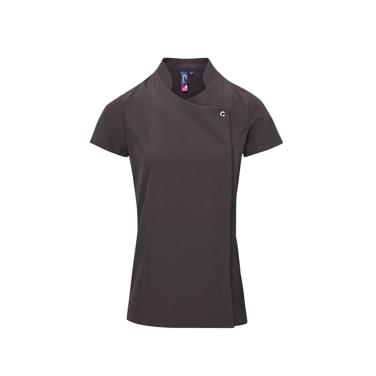 Dark Grey - Front - Premier Ladies-Womens *Blossom* Tunic - Health Beauty & Spa - Workwear (Pack of 2)