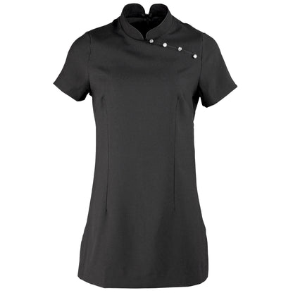 Black - Front - Premier Ladies-Womens *Mika* Tunic - Health Beauty & Spa - Workwear (Pack of 2)
