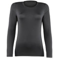 Black - Front - Rhino Womens-Ladies Sports Baselayer Long Sleeve (Pack of 2)