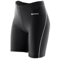 Black - Front - Spiro Ladies-Womens Sports Bodyfit Performance Base Layer Shorts (Pack of 2)