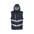 Navy - Front - Yoko Unisex Adults Hi Vis Kensington Hooded Gilet (Pack of 2)