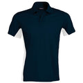 Navy-White - Front - Kariban Mens Short Sleeve Flag Polo Shirt (Dual Colour)