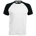 White-Black - Front - Kariban Mens Short Sleeve Baseball T-Shirt