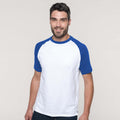 White-Royal - Back - Kariban Mens Short Sleeve Baseball T-Shirt