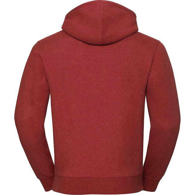 Brick Red Melange - Back - Russell Unisex Authentic Melange Hooded Sweatshirt