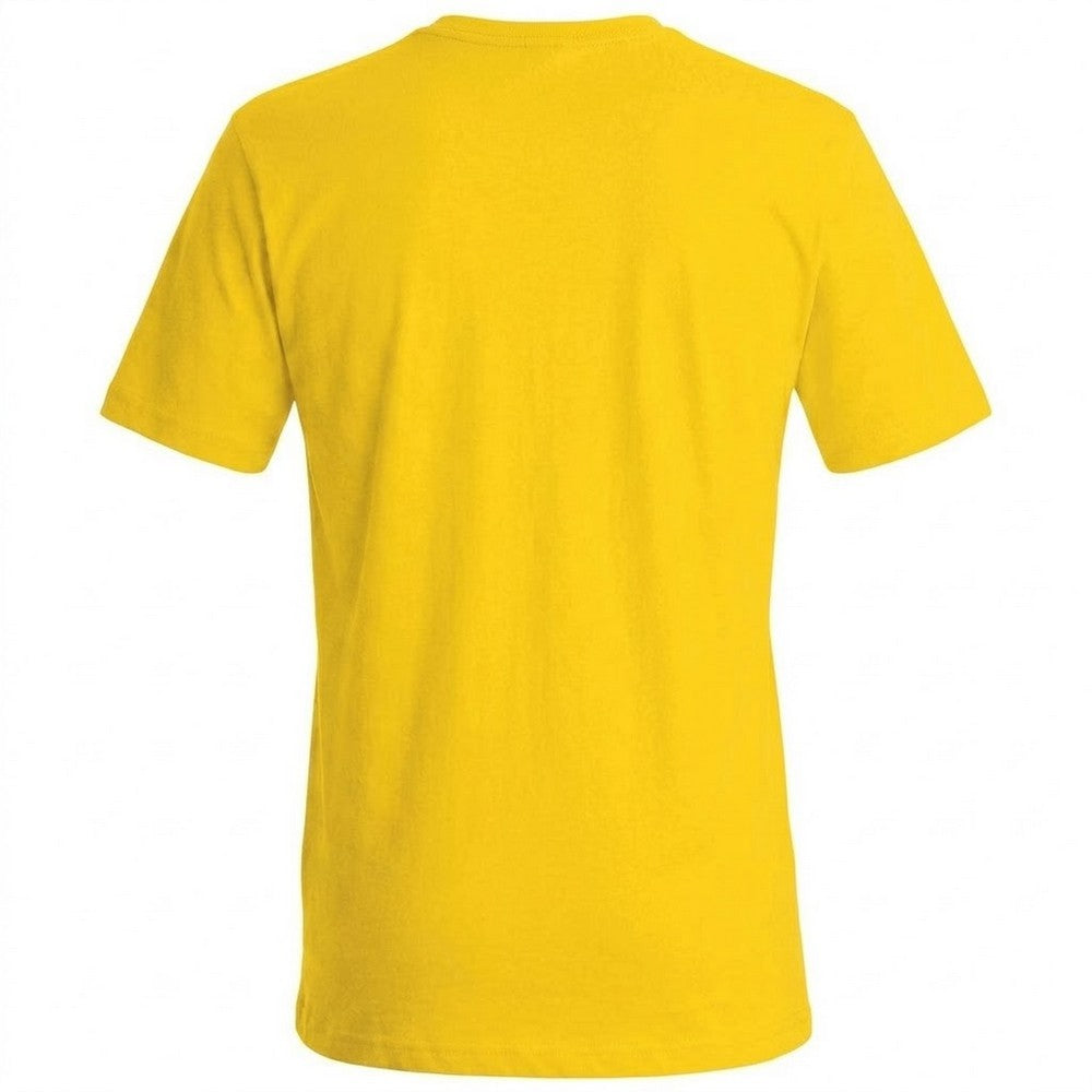 Yellow - Back - Kariban Mens Slim Fit Short Sleeve Crew Neck T-Shirt