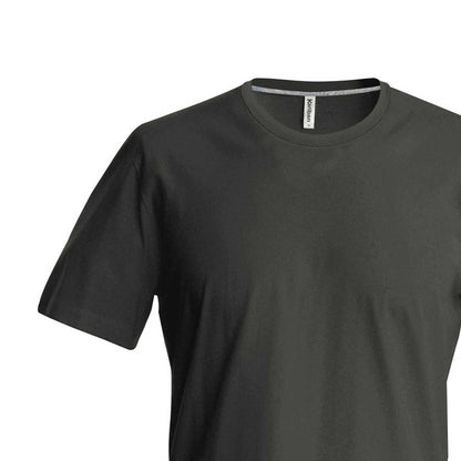 Grey - Back - Kariban Mens Slim Fit Short Sleeve Crew Neck T-Shirt