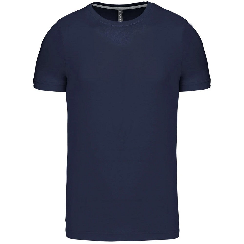 Navy - Front - Kariban Mens Slim Fit Short Sleeve Crew Neck T-Shirt
