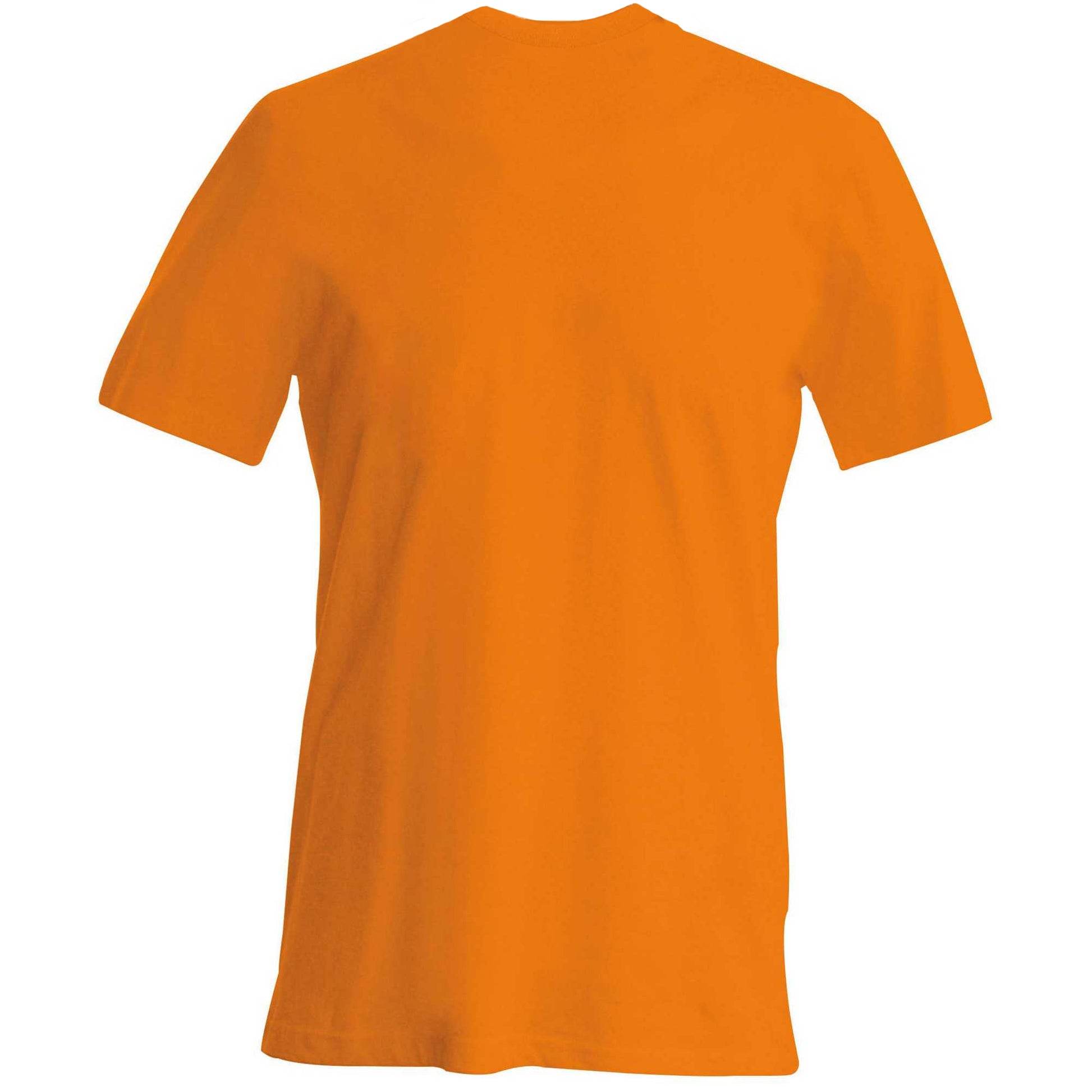 Orange - Back - Kariban Mens Slim Fit Short Sleeve Crew Neck T-Shirt