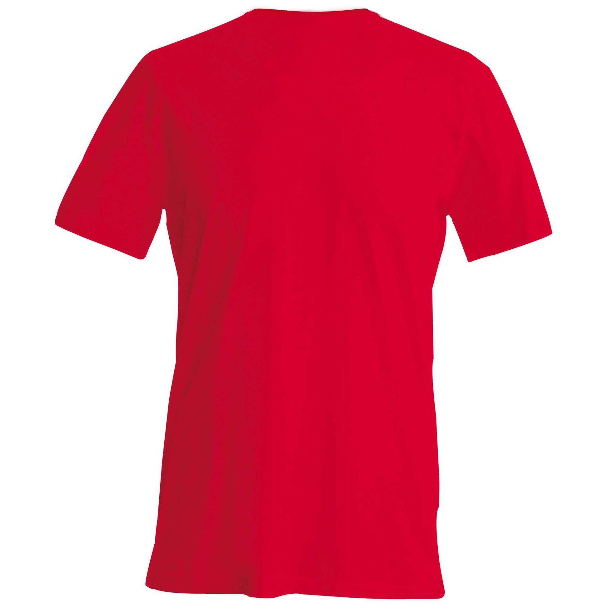 Red - Back - Kariban Mens Slim Fit Short Sleeve Crew Neck T-Shirt