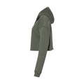 Military Green - Back - Bella + Canvas Womens-Ladies Cropped Fleece Hoodie