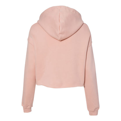 Peach - Back - Bella + Canvas Womens-Ladies Cropped Fleece Hoodie