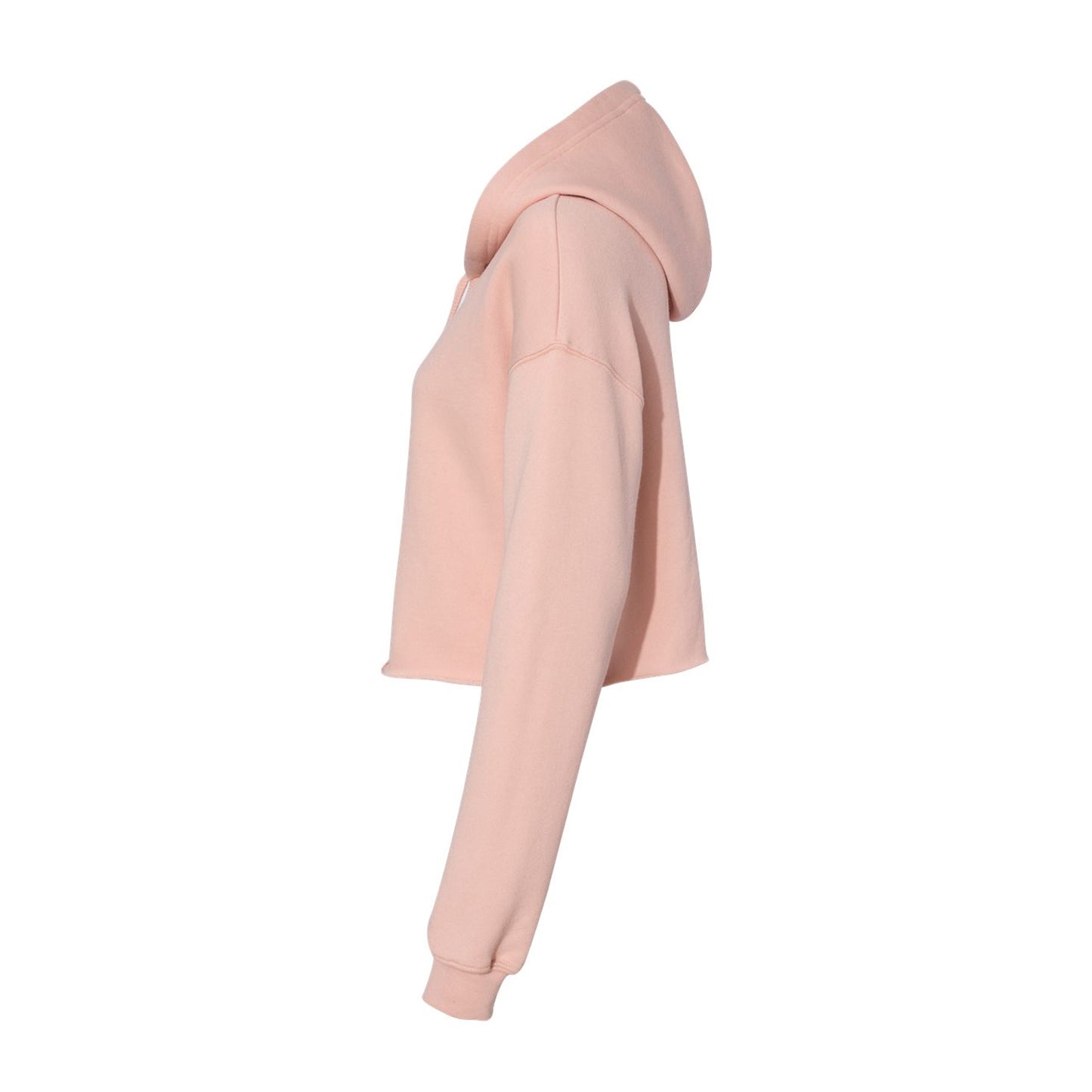 Peach - Side - Bella + Canvas Womens-Ladies Cropped Fleece Hoodie