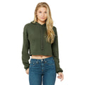 Military Green - Front - Bella + Canvas Womens-Ladies Cropped Fleece Hoodie