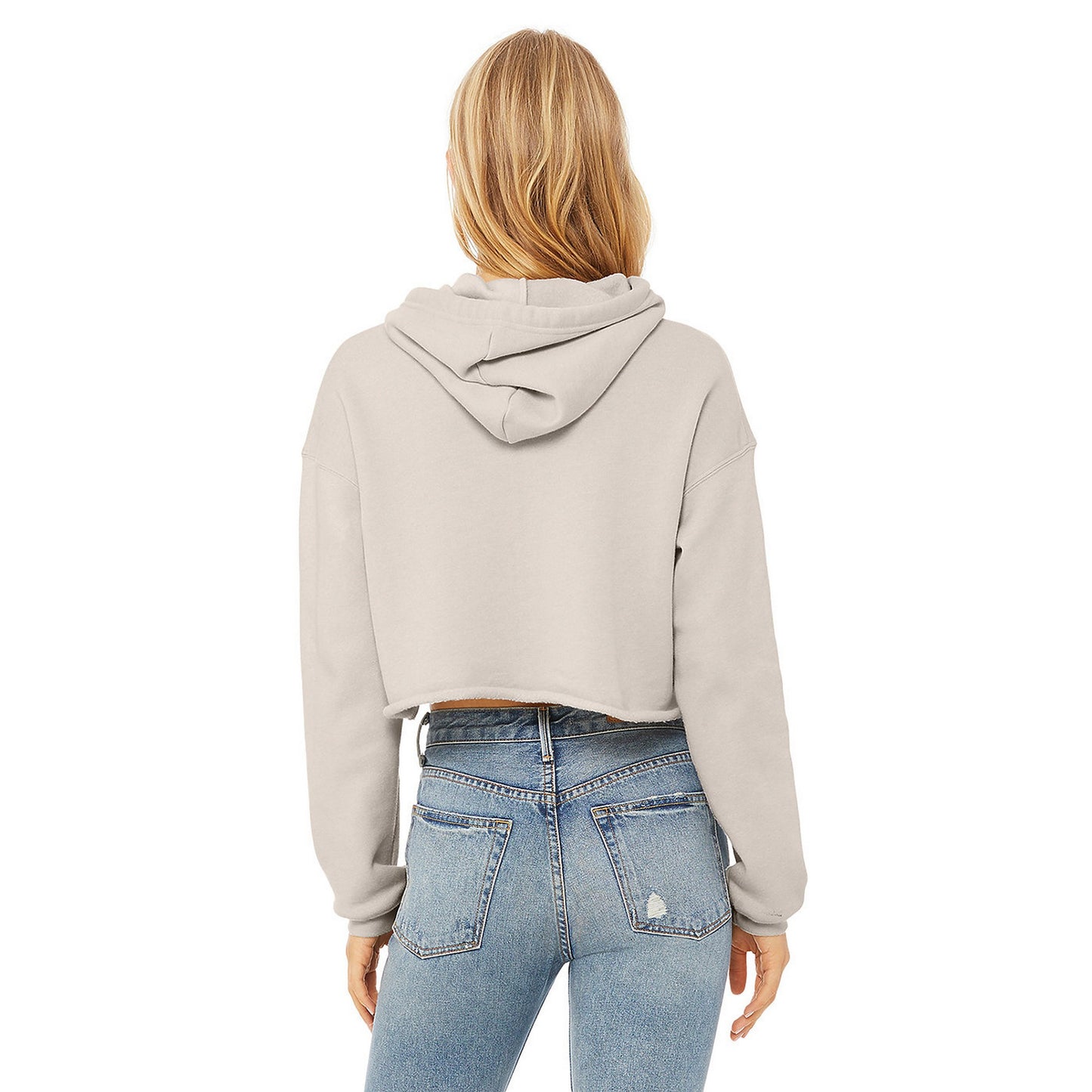 Heather Dust - Back - Bella + Canvas Womens-Ladies Cropped Fleece Hoodie