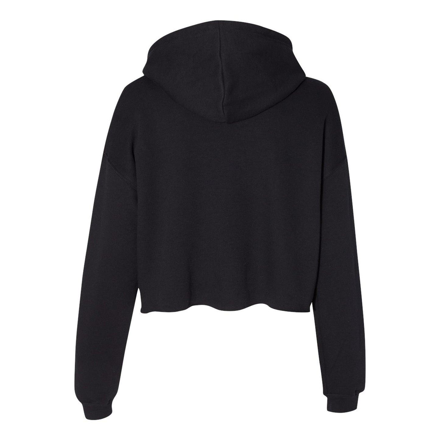 Black - Back - Bella + Canvas Womens-Ladies Cropped Fleece Hoodie