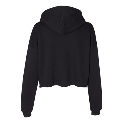 Black - Back - Bella + Canvas Womens-Ladies Cropped Fleece Hoodie