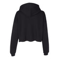 Black - Back - Bella + Canvas Womens-Ladies Cropped Fleece Hoodie