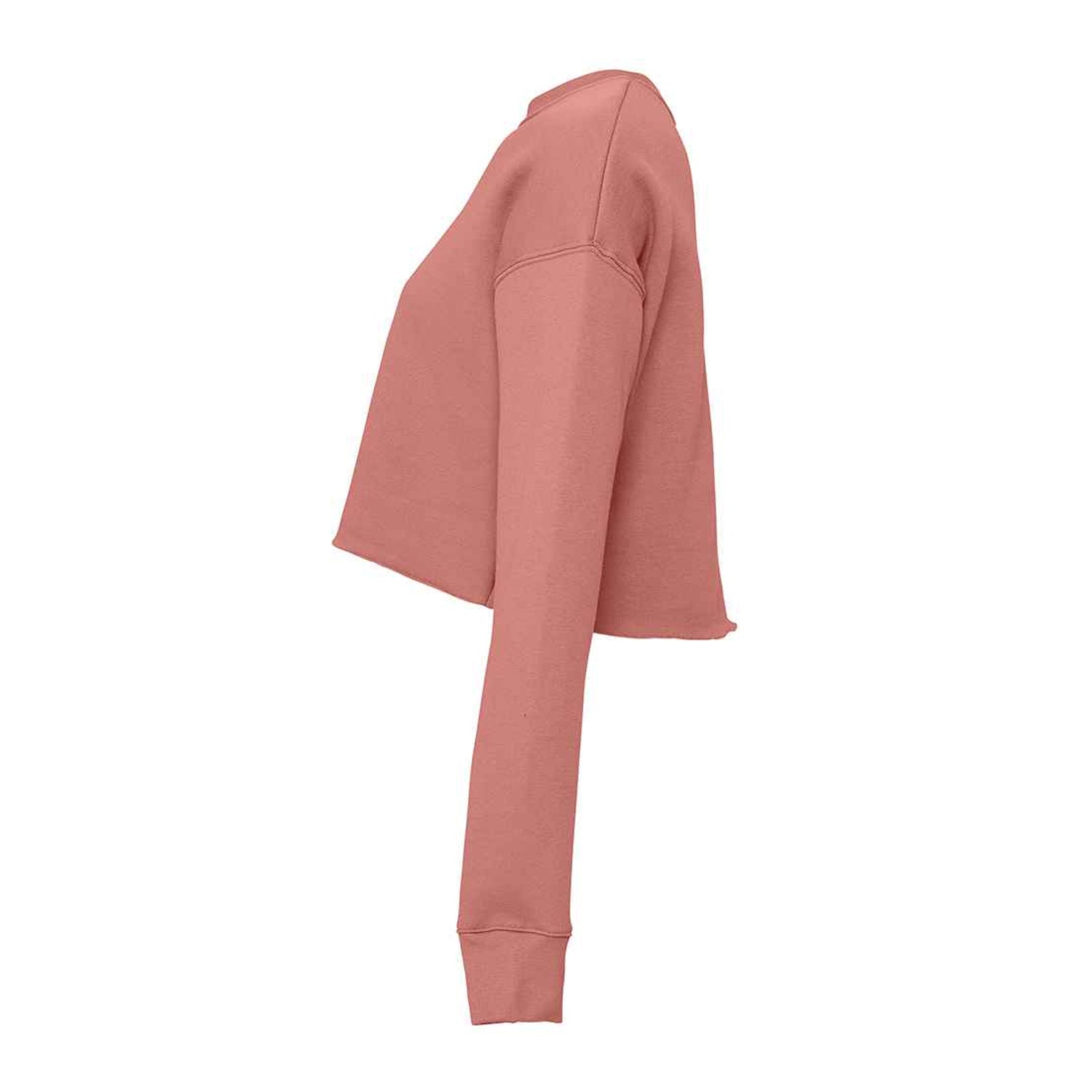 Mauve - Side - Bella + Canvas Womens-Ladies Cropped Crew Fleece Top