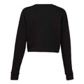 Black - Back - Bella + Canvas Womens-Ladies Cropped Crew Fleece Top