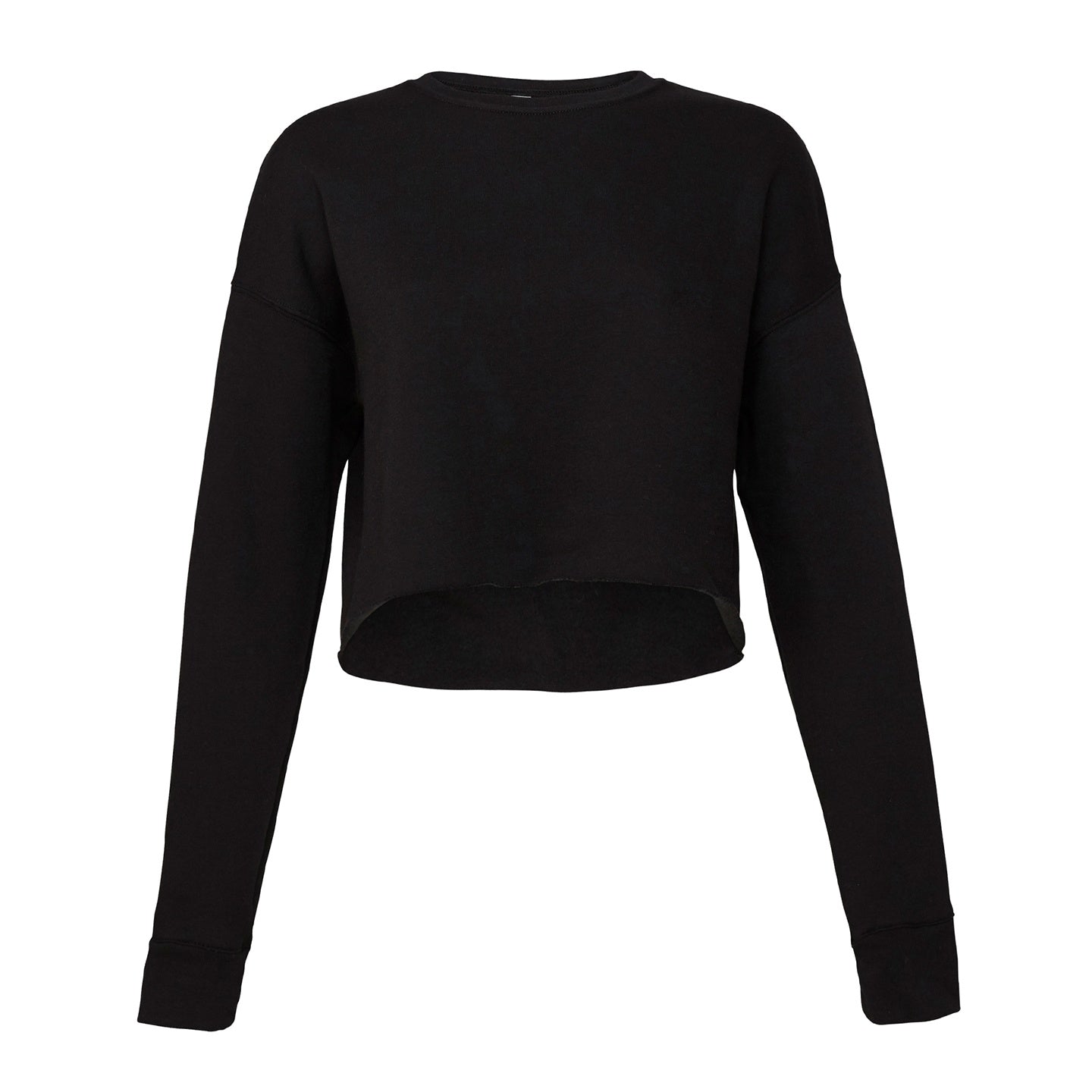 Black - Front - Bella + Canvas Womens-Ladies Cropped Crew Fleece Top