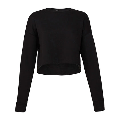 Black - Front - Bella + Canvas Womens-Ladies Cropped Crew Fleece Top