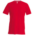 Red - Front - Kariban Mens Short Sleeve V Neck Slim Fit T-Shirt