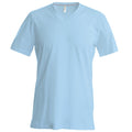 Sky Blue - Front - Kariban Mens Short Sleeve V Neck Slim Fit T-Shirt