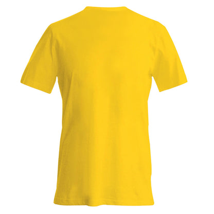 Yellow - Back - Kariban Mens Short Sleeve V Neck Slim Fit T-Shirt