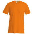 Orange - Front - Kariban Mens Short Sleeve V Neck Slim Fit T-Shirt