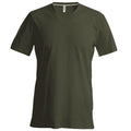 Khaki - Front - Kariban Mens Short Sleeve V Neck Slim Fit T-Shirt